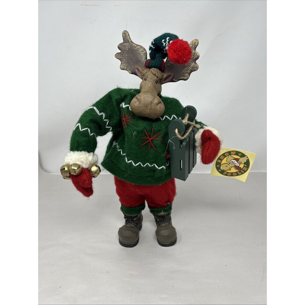 Snow Foolin' Musical Dancin Christmas Moose Lights Animated Figure Vintage 1999